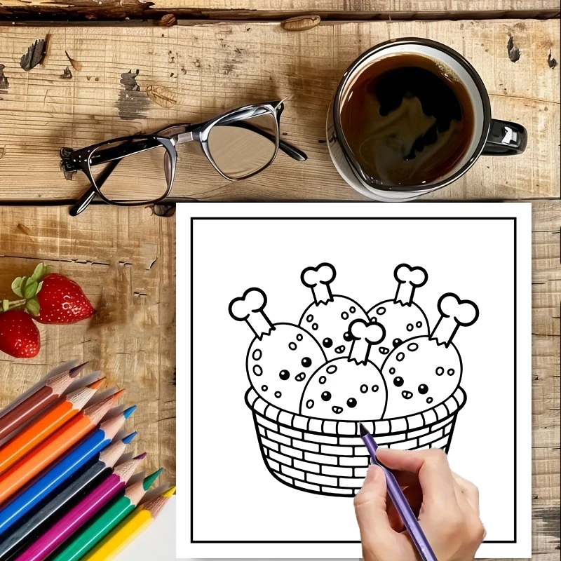 كتاب تلوين للبالغين بتصميمات ط - مراجعة Food Y Snacks Coloring Book وسعره